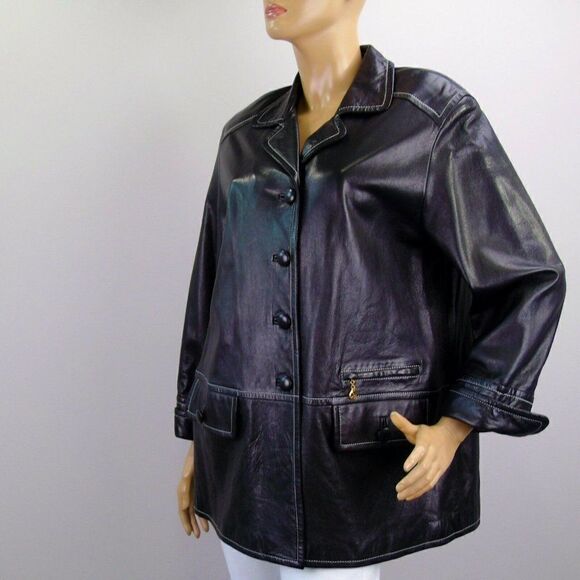 Laurel by Escada Black Leather Jacket - Picture 12 of 12